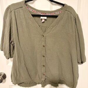 Knox Rose Olive Green Blouse